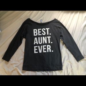 Next Level Gray “Best Aunt Ever” Sweater